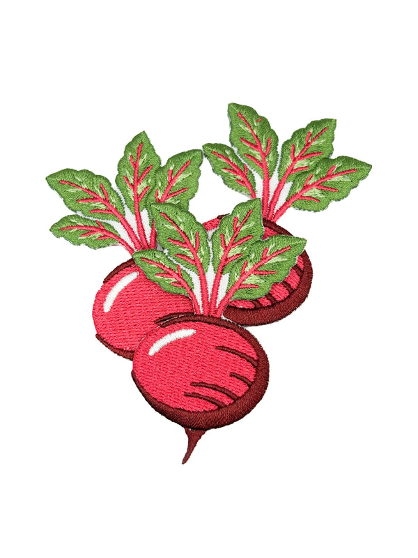 Embroidered Red Beet Iron On Patch Applique Vegetable Farmer