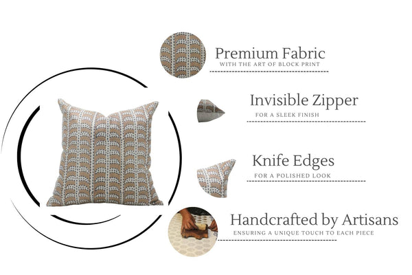 Handmade Print Linen Blend Pillow Cover - Garud