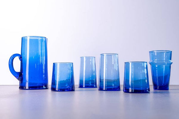 Moroccan Cone Glassware Large - Blue