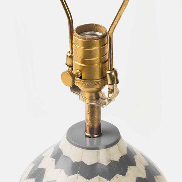 Grey Herringbone Table Lamp