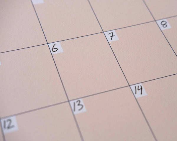 A3 Undated Wall Calendar Light Beige