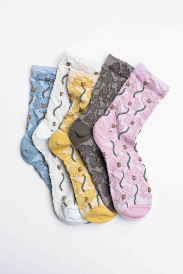 Floral Bloom Cotton Blend Socks