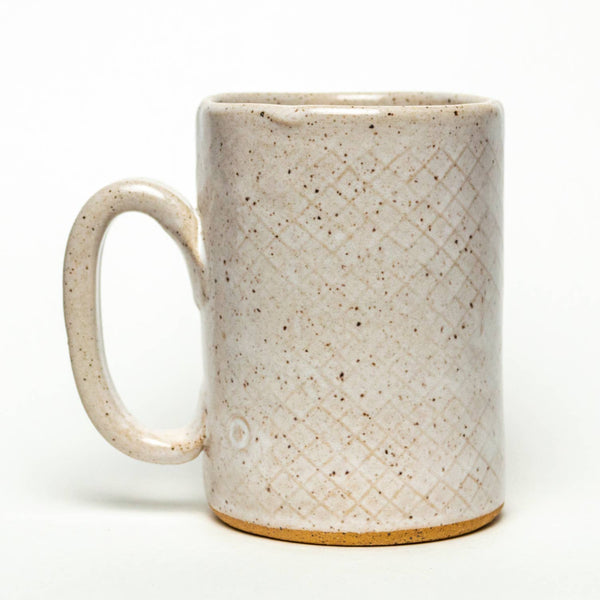 Red Cardinal Pattern Handmade Ceramic White 16oz Mug