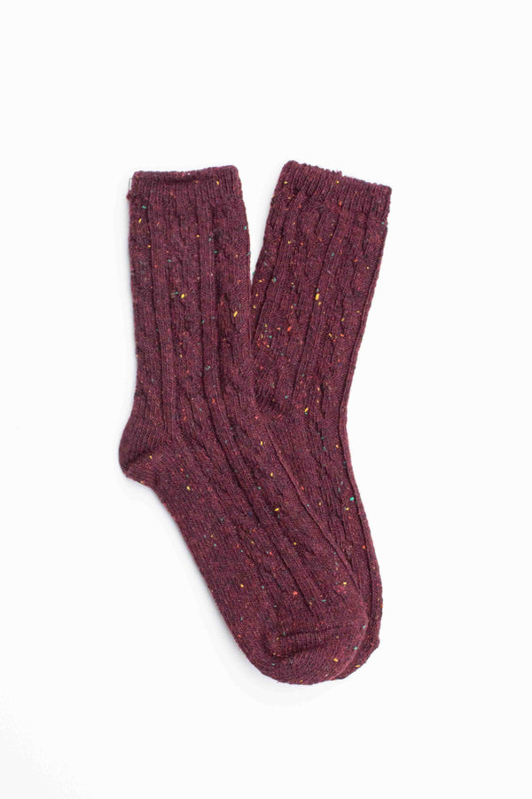 Wool Blend Speckled Knit Socks