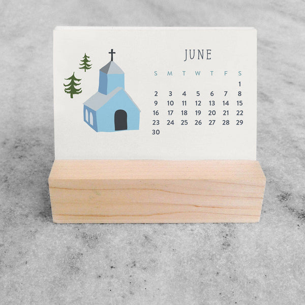 2026 Mini Desk Calendar, Village