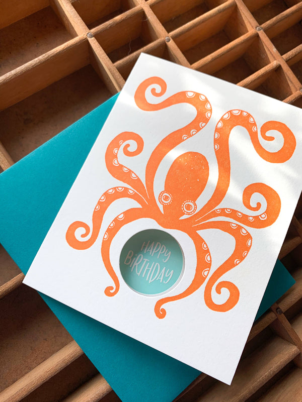 Birthday octopus card