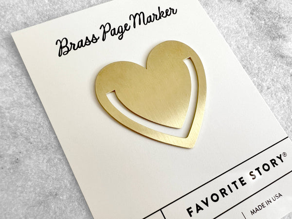 Brass Page Marker | Brass Bookmark, Heart
