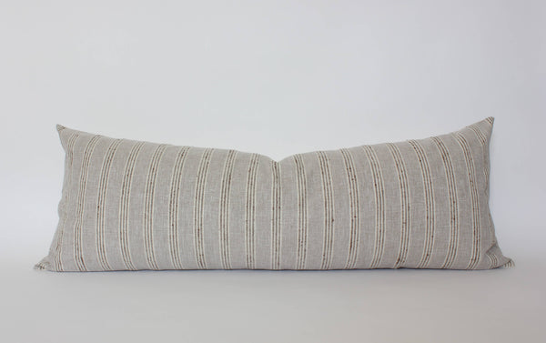 Neutral Striped Lumbar Pillow Cover, Beige Pillow | Landyn