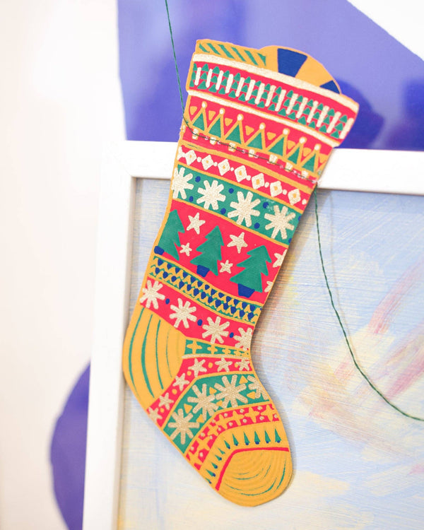 FESTIVE STOCKINGS SEWN GARLAND