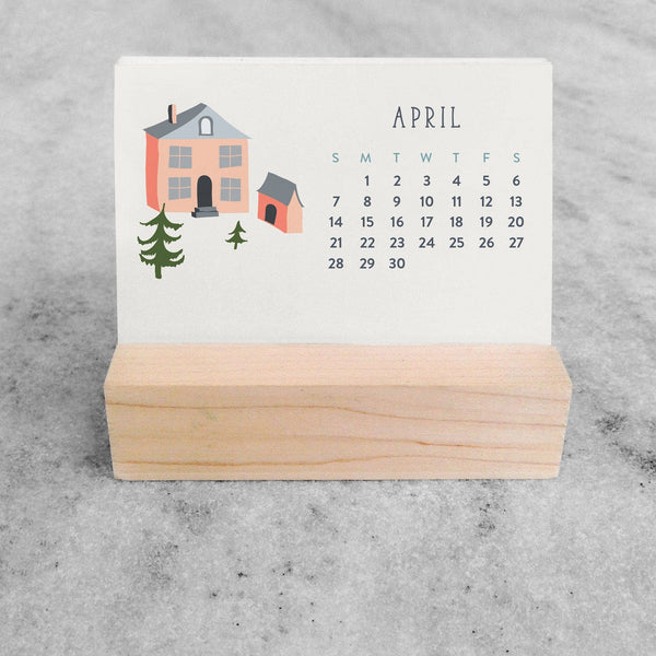 2026 Mini Desk Calendar, Village