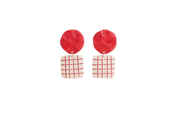 Lattice Earrings - In Poppy
