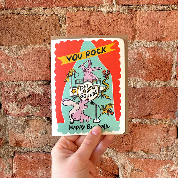 Colorful Animal Band Birthday Greeting Card