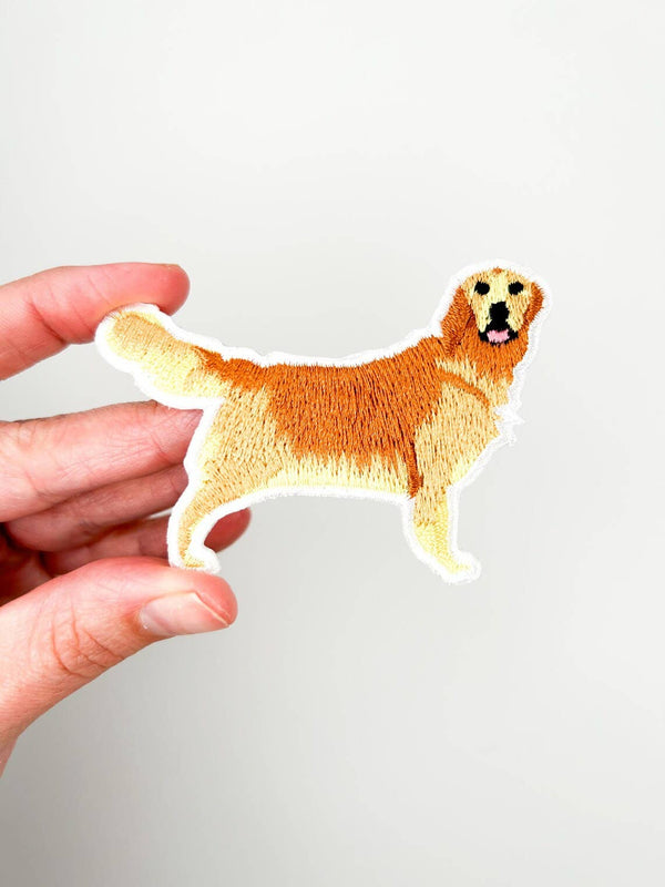 Golden Retriever Embroidered Iron-On Patch Dog Lover, Pets