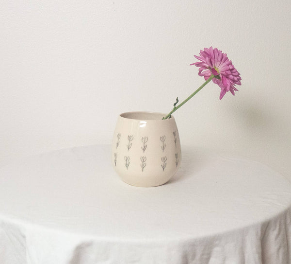 Line Drawn Tulips Wine Cup