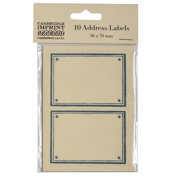 Packet of 10 Large Self-Adhesive Labels with Bright Blue Border