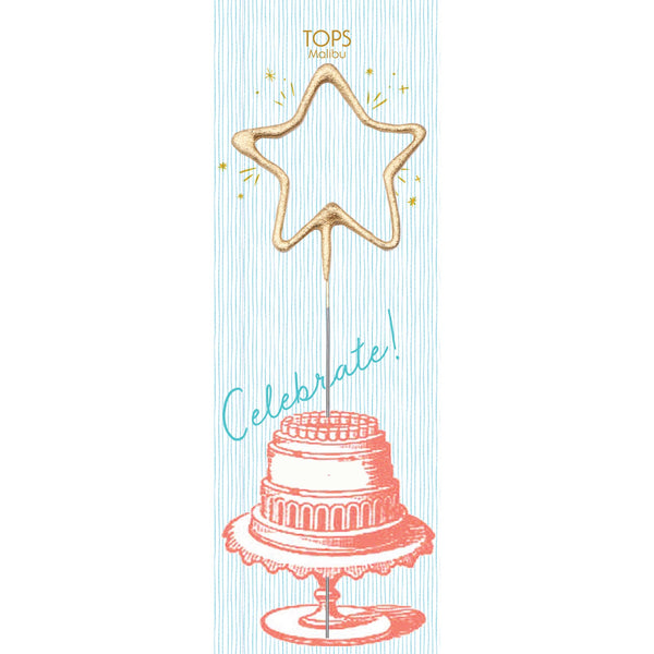 Grande 12" Gold Star Sparkler Wand Card - Celebrate