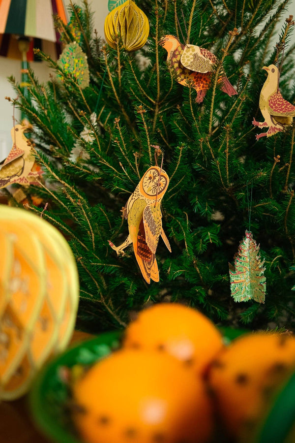 WINTER BIRDS PAPER ORNAMENTS