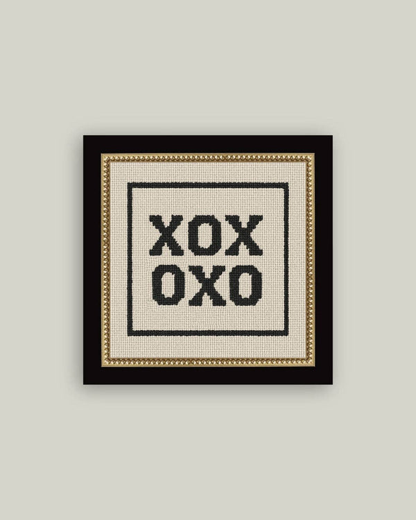Cross Stitch XOXO Framed Antique Print