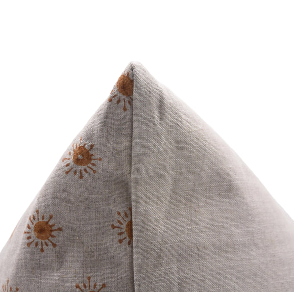 Pure Linen Block Print Boho Cushion Cover -  Happy Bloom