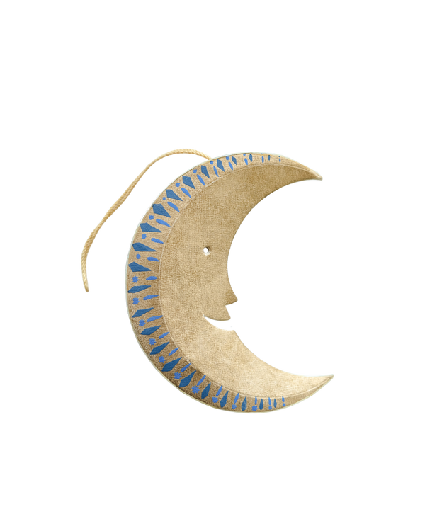 GOLDEN MAN ON THE MOON BOARD ORNAMENT
