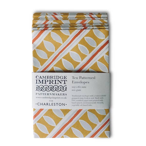 Packet of Ten Patterned Envelopes Charleston Stripe
