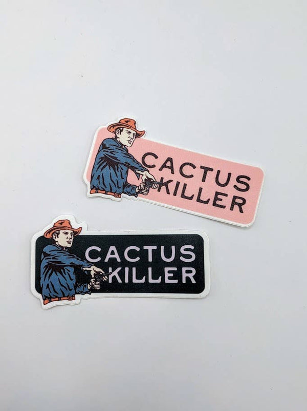 Cactus Killer Cowboy Sticker Small