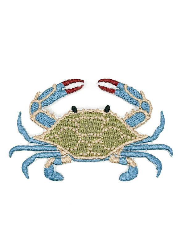 Blue Crab Iron On Sew On Embroidered Patch