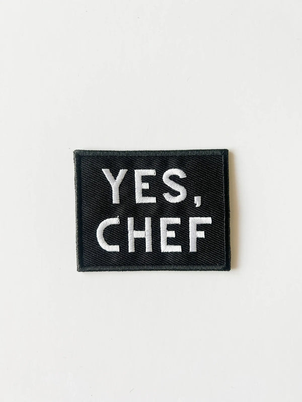 Yes Chef Black Iron-on Sew-on Patch