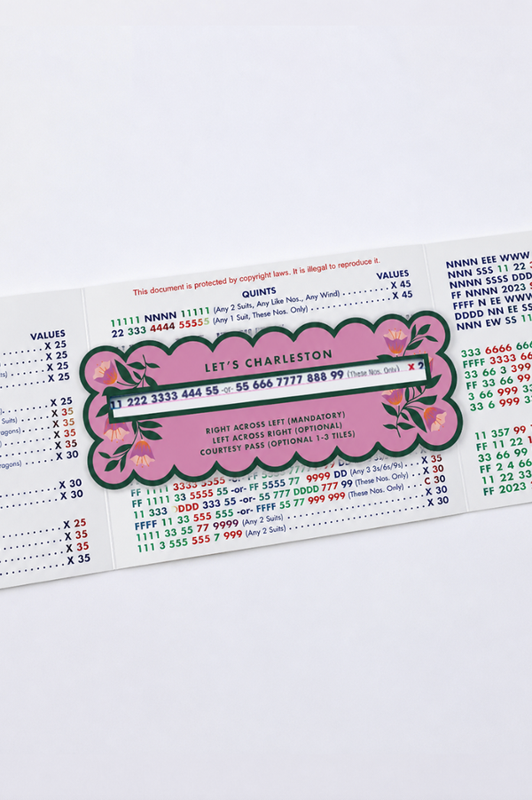 Mahjong Line Finder Tool for Standard and Large Size NMJL Cards - Pink