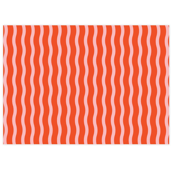 Tangy Red Fussy Stripe Tissue Paper