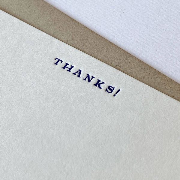 Thanks Boxed Set of 6 Letterpress Cards