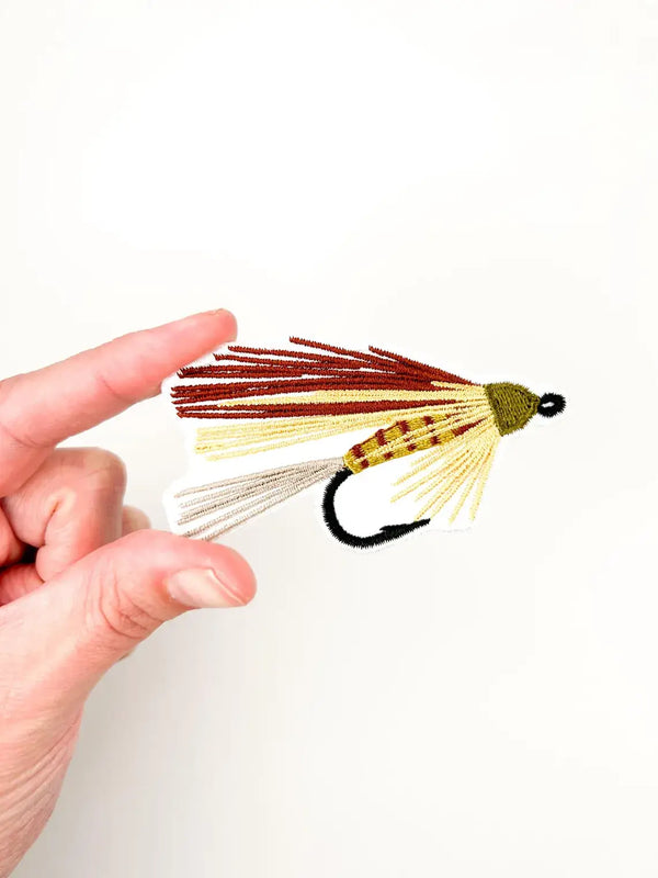 Elk Hair Caddis Fly Fishing Iron On Patch Rivers, Angler