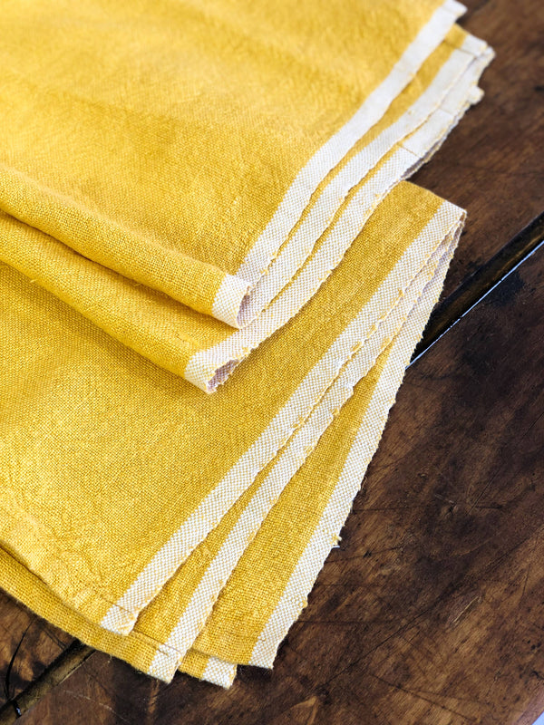 Chunky Linen Mustard Towel 20x30