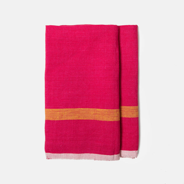 Laundered Linen Pink/Lime Towel 20x30