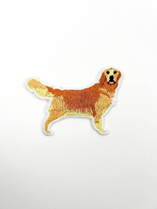 Golden Retriever Embroidered Iron-On Patch Dog Lover, Pets