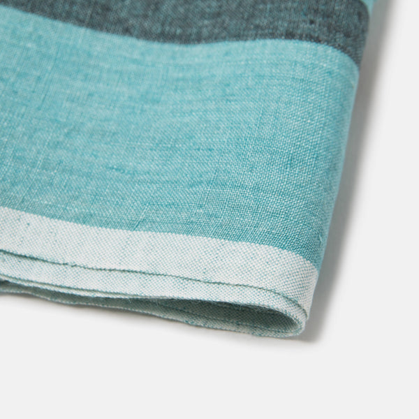 Laundered Linen Aqua/Charcoal Towel 20x30