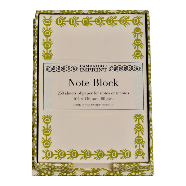 Note Holder in Animalcules Bawden Green