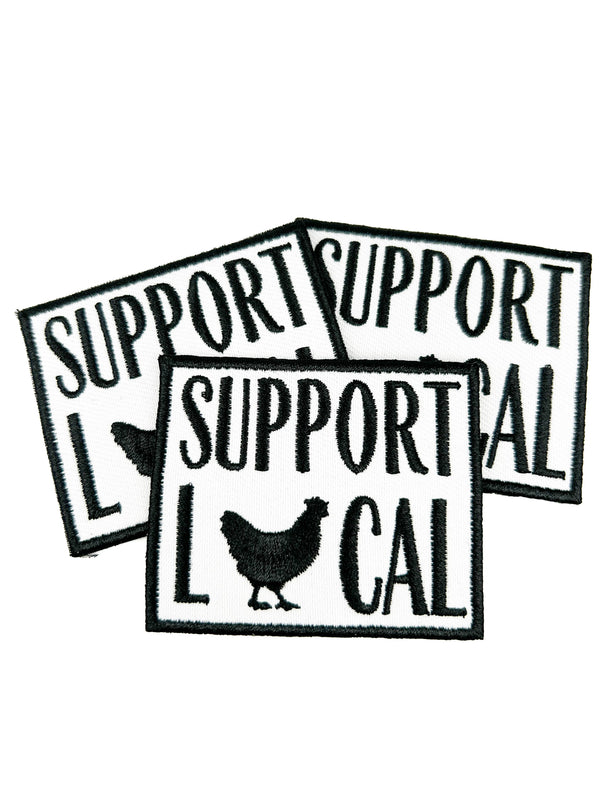 Support Local Embroidered Iron-On Patch Holistic Farm