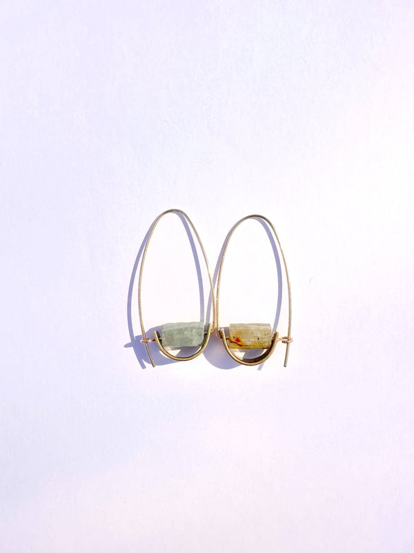 Belen Minimalist Gemstone Earring - Light Blue Kyanite