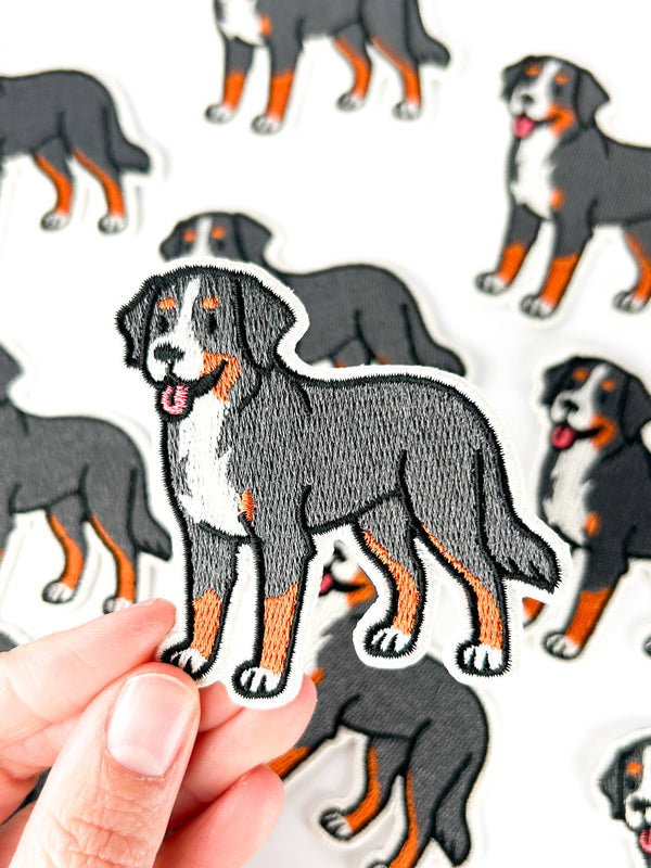 Bernese Mountain Dog Embroidered Patch | Iron On Patch
