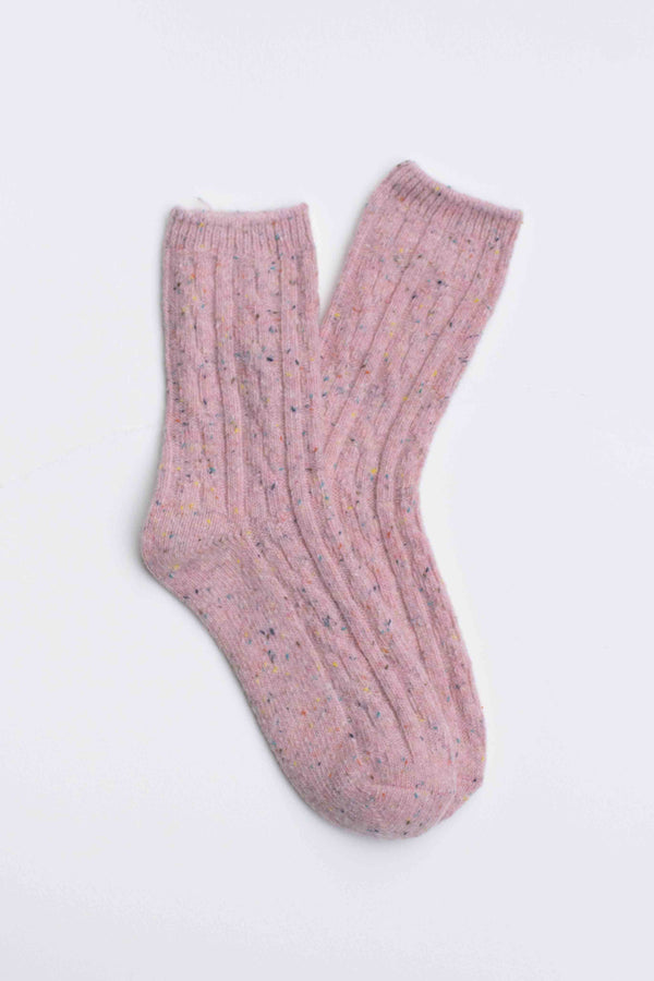 Wool Blend Speckled Knit Socks
