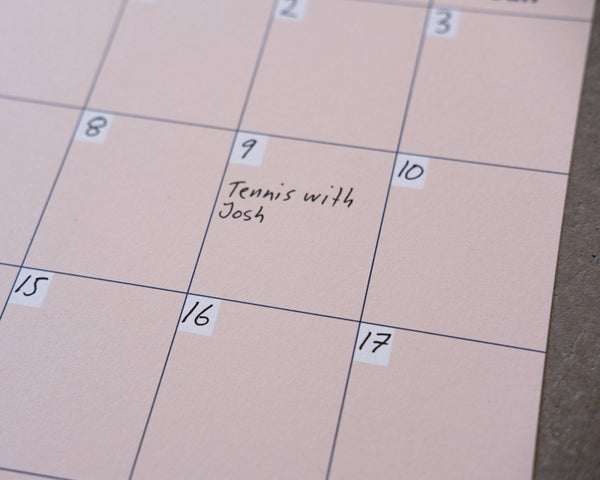 A3 Undated Wall Calendar Light Beige