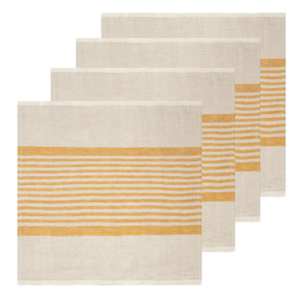 Brittany Natural & Mustard Napkins 20x20 - Set of 2