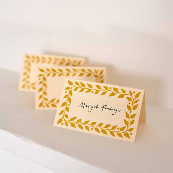 Pack of Twelve Mustard Place Cards