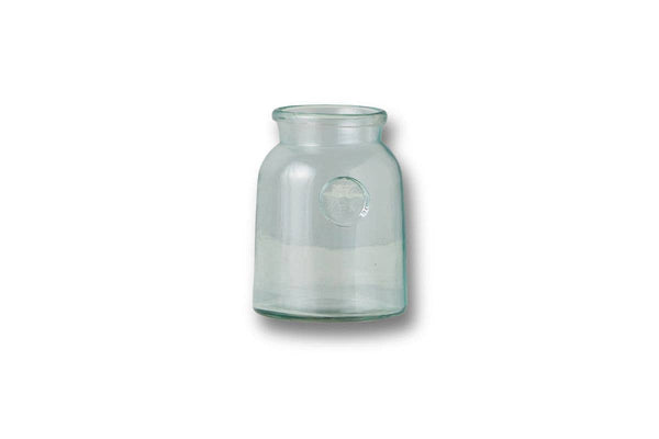 French Inspired Clear Mason Jar Vase with Bee Seal