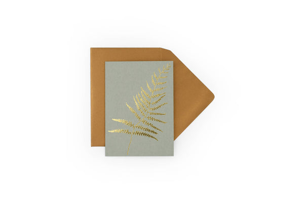 Luminous Fern Greeting Card with Gold Envelope