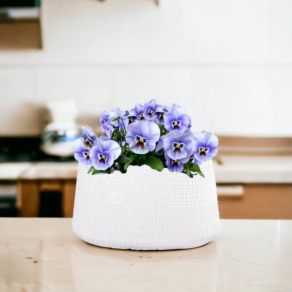 Oval Textured Ceramic Vase (TULLE6)