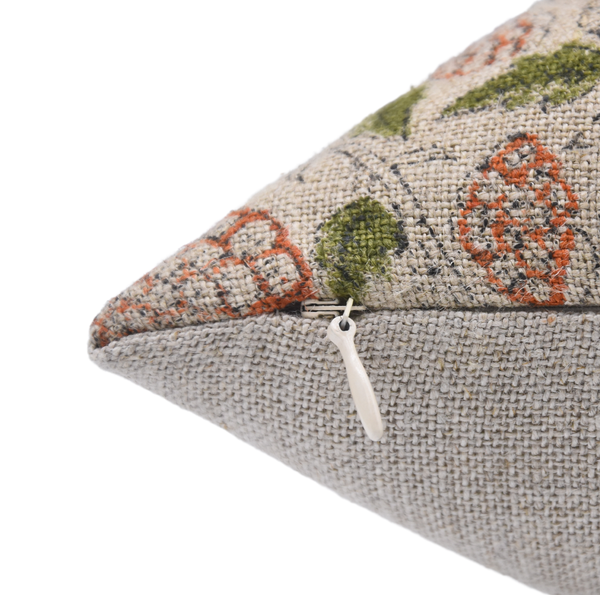 Luxury Hand-Printed Thick Linen Cushion Cover-Karwachauth