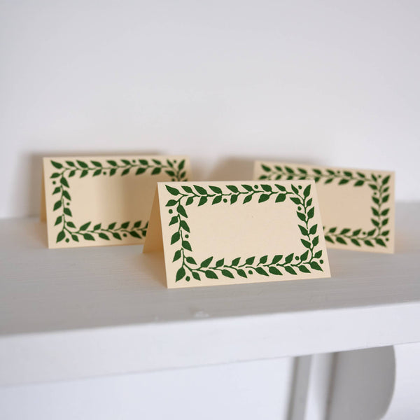 Pack of Twelve Pea Green Place Cards