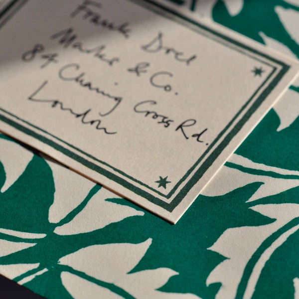 Packet of Ten Patterned Envelopes Dandelion Bottle Green